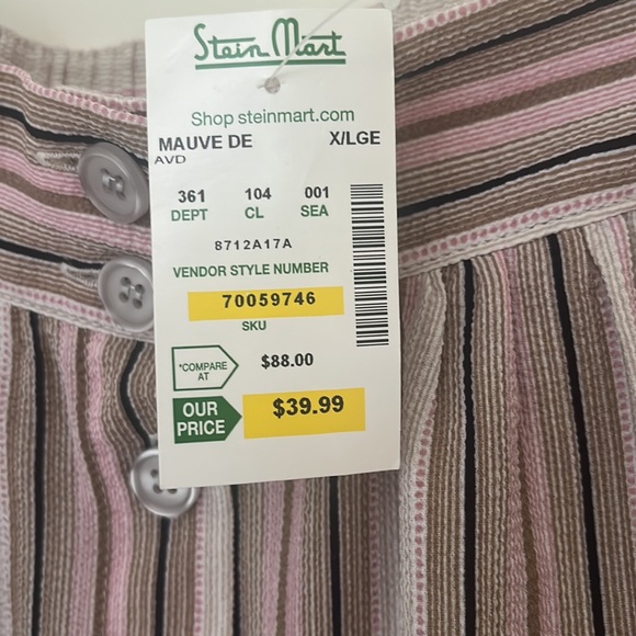 Max Studio pink and brown striped skirt - Picture 2 of 3